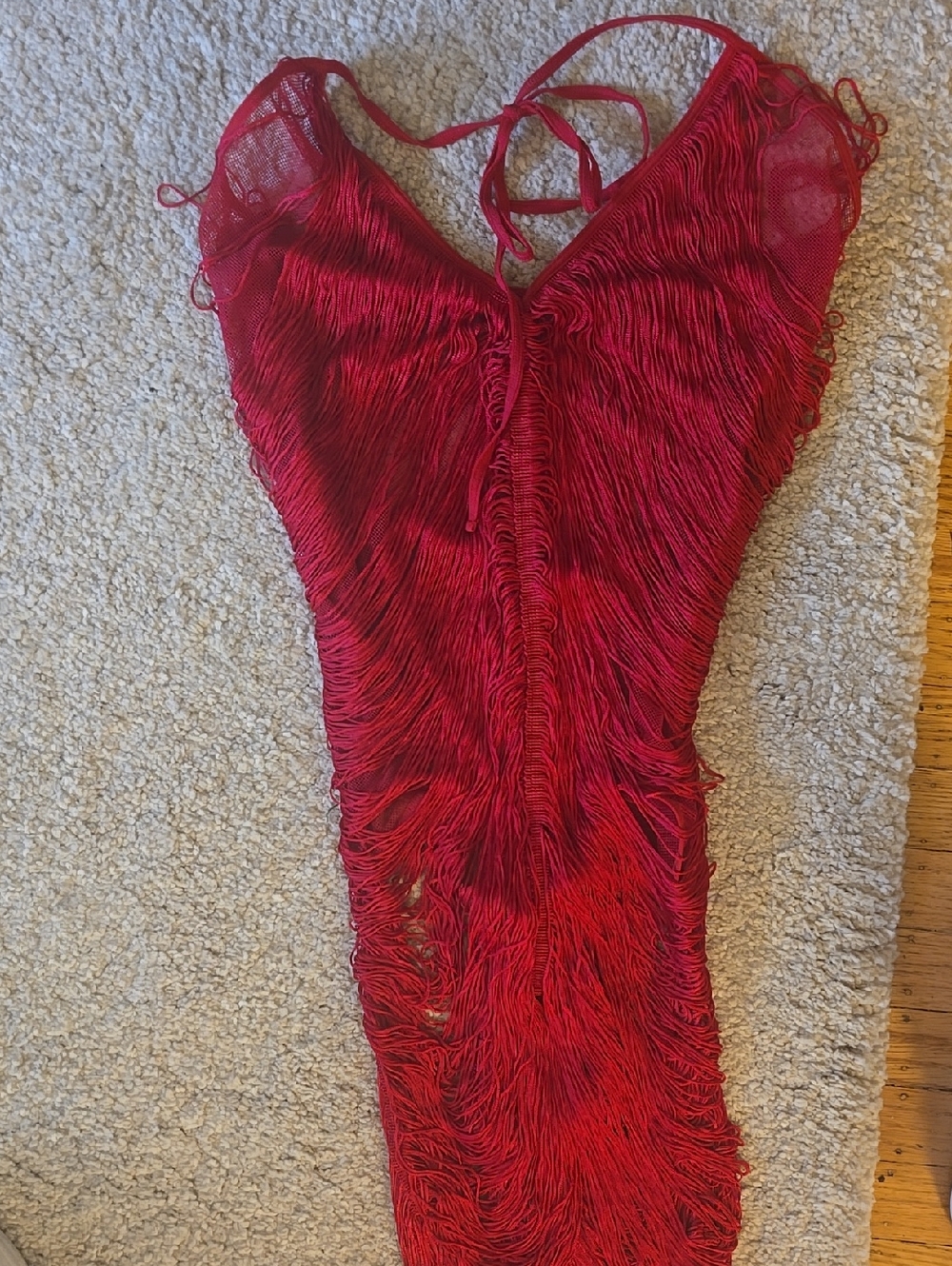 Red Fringe Halter Lingerie